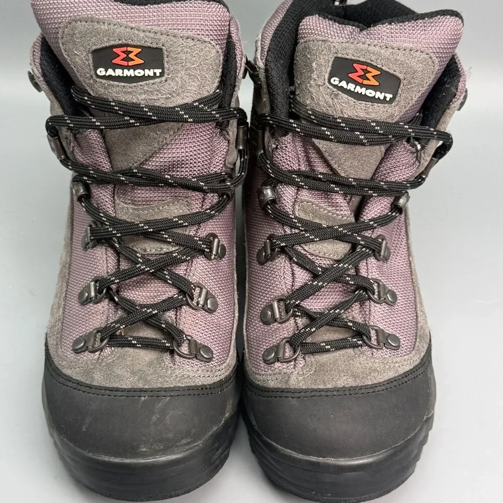 Garmont Women’s 6.5 Gray Black Lace Up Trekking Cap Toe Waterproof Hiking Boots